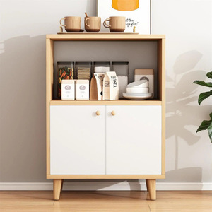 Mobiletto da Cucina Minimalista in Legno Massello con 3 Cassetti, Finitura Liscia, per Stoccaggio Interno Domestico - Product Image 4