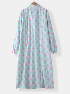 Pijamas de Algodón para Mujer, Talla Grande, Casuales, Transpirables, Térmicas, de Verano, Estampadas, de Manga Larga, Holgadas - Product Image 2