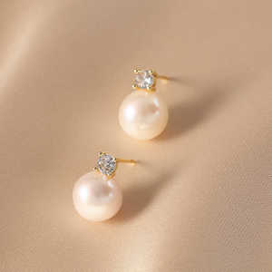 Pendientes de Perlas de Agua Dulce WENCHI, 400g, Diseño Natural Simple para Uso Diario - Product Image 3