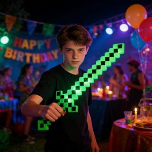 Nouveau Design Créatif Épée LED Pixel Sabre Laser Jouets Lumineux Led En Plastique Jouet <span class=keywords><strong>Mine</strong></span> Artisanat MosaicToys Épées Clignotantes avec Son - Product Image 2