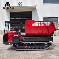 OKEMAN Nouveau Design Dumper sur Chenilles Diesel Euro 5 à Conduite à Gauche 5 Tonnes Renforcé pour la Montée en Pente, Utilisation Agricole/Construction, Moteur Huichai