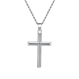Collana a croce classica collana a croce 925 <span class=keywords><strong>in</strong></span> <span class=keywords><strong>argento</strong></span> Sterling da donna collana a croce da <span class=keywords><strong>uomo</strong></span> - Product Image 1