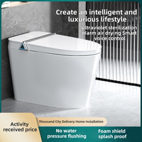 Toilet Bidet Pintar Mewah dengan Pengendalian Suara, Pembilas Kaki Kapasitif, Pelindung Busa Anti Cipratan, Penutup Otomatis Radar, dan Dudukan Termostatis