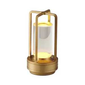 Wireless Touch Sensor Crystal Acrylic Luxury Decorative Rechargeable Table Lamp for Hotel Restaurant Bedroom