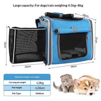Bolsa de Transporte Plegable y Expandible para Bicicleta con Ventanas de Malla, Cierre de Cremallera, para Mascotas (Perros y Gatos)