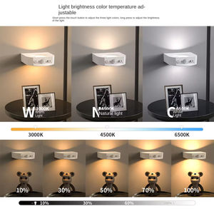 Indoor <b>Modern</b> Smart Home Decor USB Rechargeable Wireless Magnetic ABS Square Shape LED Night Lights for Stair <b>Bedside</b> - Product Image 2