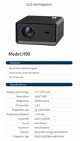 Proyector Profesional para Presentaciones Empresariales, Resolución 4K, Sistema Operativo Android, Altavoces Integrados, Vida Útil de la Lámpara de 30000 Horas, Ligero