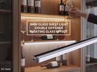 Éclairage LED rétroéclairé en aluminium pour étagère de cave à vin, vitrine moderne, solution d'éclairage 12V pour mobilier domestique YB2004-23
