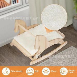 Lit à bascule en bois pour chat avec coussin, pour chats d'intérieur, mobilier multifonctionnel pour animaux de compagnie - Product Image 3