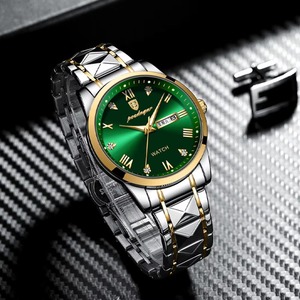 Reloj de Pulsera de Lujo para Hombre MLuxury, de Acero Inoxidable, con Esfera Verde, Resistente al Agua, Luminoso, con Fecha y Día de la Semana, de Cuarzo, con Aleación Ronda - Product Image 5