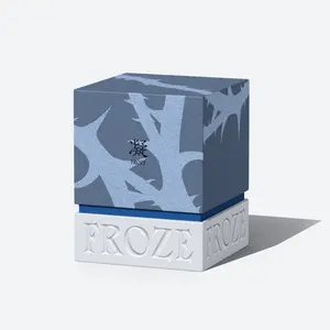 Luxe Debosing Logo Innoveren Huidverzorging Kaars Verpakking Papier Vierkante Vorm Custom Parfum Doos