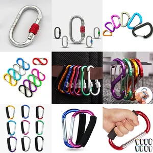 High Quality Custom Snap Hook D Shape Aluminum Carabiner Large Key Chain With Black Foam For Luggage Accessories