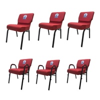 Sillas de Iglesia Usadas de Tela Negra al por Mayor para Alquiler de Estilo Moderno, Púlpito Acolchado Apilable para Escuela, Hotel o Sala de Estar