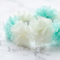 Fleur en dentelle de mousseline colorée de 5 cm, broderie pour vêtements, chapeaux de mariage, décorations, chaussures, accessoires faits main DIY