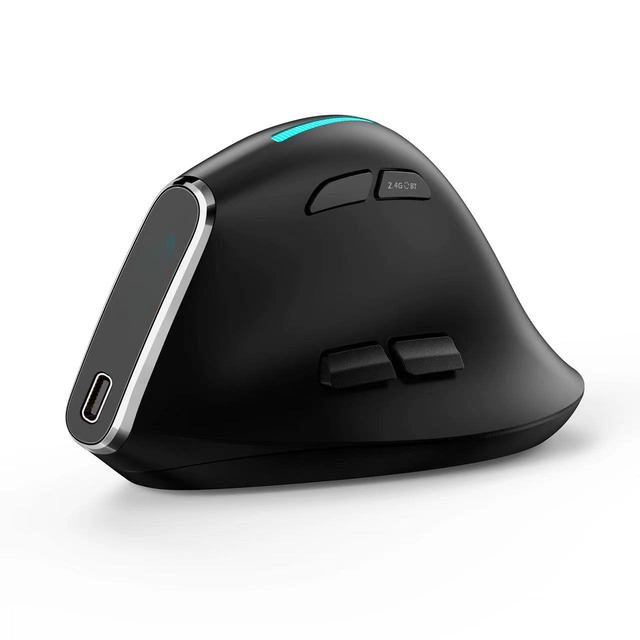 2.4G Wireless Vertical Ergonomic Mouse 2500DPI Rechargeable Gaming Mouse with RGB Led Light Mouse for Programming