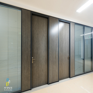 Muro divisorio fonoassorbente in vetro decorativo ufficio in stile legno - Product Image 1