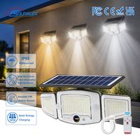 Lampes solaires murales d'extérieur étanches avec détecteur de mouvement, projecteur rechargeable en ABS pour jardin