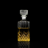 Bouteille en verre cristal transparente de luxe 750 ml avec bouchon en liège, impression sérigraphique couleur personnalisée, résistance aux chocs thermiques pour