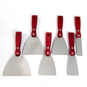 Verschillende Grootte Stopverf Mes Schraper Stopverf Messen Met Rood Hout Handvat Stopverf Schraper Roestvrij Staal - Product Image 3
