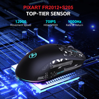 2025 HXSJ T90Pro 6 touches sans fil rvb rétro-éclairé souris de jeu 3D orientation droite 650mAh station de charge Rechargeable pour ordinateur portable