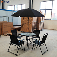 Uplion Fabricant Grossiste Ensemble de mobilier de jardin d'extérieur pour patio, Offre spéciale, comprenant table, chaises et parasol, ensemble de 6 pièces