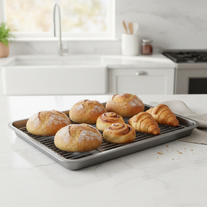 Grille de refroidissement rectangulaire en acier inoxydable 60x40cm pour pain, gâteaux et équipement de boulangerie - Product Image 2