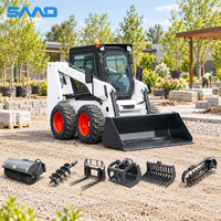 Harga Pabrik Mini Skid Steer Loader Berkualitas Tinggi dengan Attachment Trax Rubber Track 380kg 400kg Loader Industri