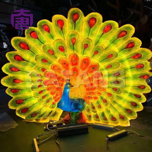 Customized Ip65 3d Peacock Led Neon <b>Light</b> Transparent Resin Fiberglass Structure <b>For</b> Outdoor Lawn Park Use <b>For</b> Lighting - Product Image 4
