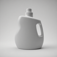 Bouteille en plastique HDPE personnalisée de 2 L pour détergent et blanchiment, avec poignée de transport et bec verseur
