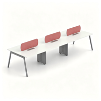Bureau de travail commercial 4-6 places avec panneau acoustique en tissu, système de bancs modulaires pour espace de travail, solution de projet