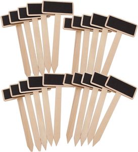 Gogogmee 20 PCS Mini étiquettes de tableau noir en bois Étiquettes de plantes décoratives créatives pour <span class=keywords><strong>jardin</strong></span> mariage et maison Peuplier contreplaqué pour bricolage - Product Image 1