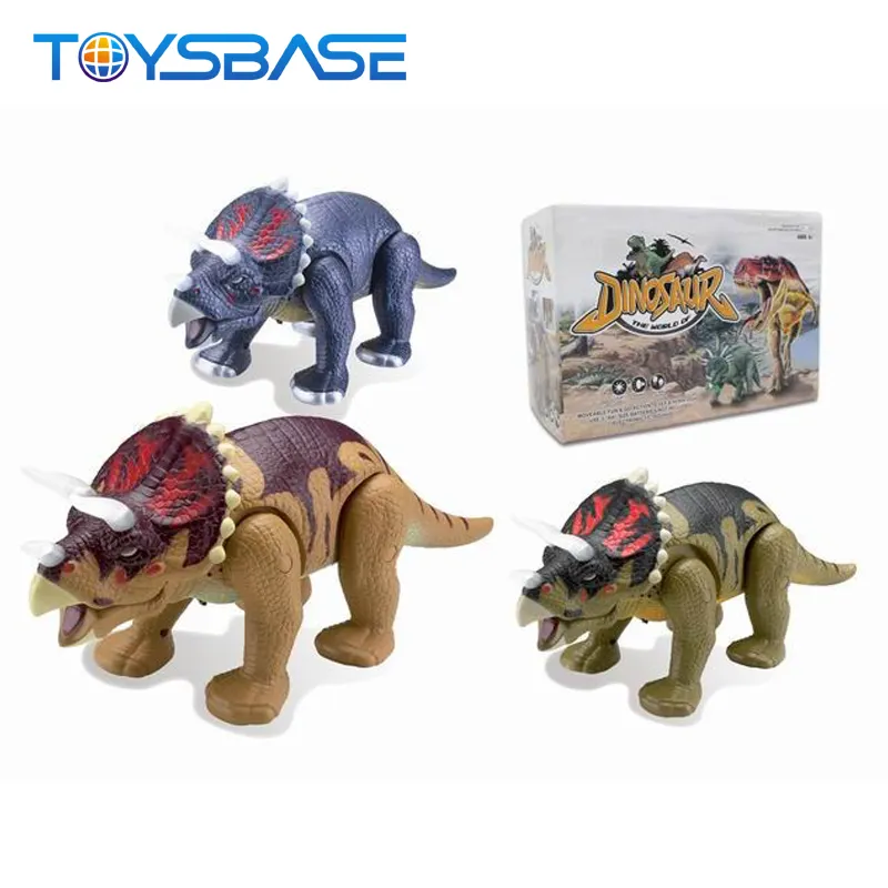 Funzionamento a batteria triceratops a piedi giocattolo animale animatronic dinosauro per la vendita