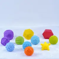 थोक 6 निचोड़ प्रारंभिक शिक्षा संवेदी हाथ हड़पने खिलौने बनावट बहु गेंद सेट नरम रंगीन बच्चे खिलौना काबू स्पर्श संवेदी गेंद