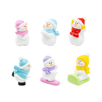 Figurines de bonhomme de neige miniatures en résine pour Noël, décorations de bonhomme de neige pour bricolage de Noël, artisanat, jardin féerique, décoration de maison de poupée