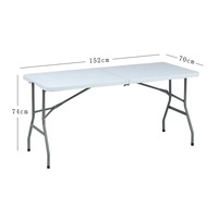 152*70*74cm 4ft6ft Table pliante portable pour les activités de plein air-Rouleau Table Camping Randonnée Pique-nique-Mobilier d'extérieur durable
