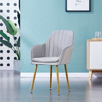 Chaises de salle à manger en velours rose de luxe, fabrication directe d'usine, housse amovible, pieds en métal doré, design moderne pour hôtel, maison, bar, bureau à domicile