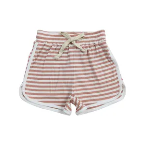 SS0211Pink and white striped shorts cotton boutique children clothes