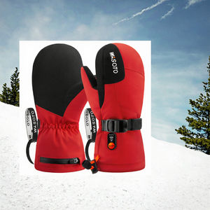 Gants chauffants imperméables roses 7,4 V 3000 mAh en polyester pour enfants, pour les sports d'hiver, le snowboard et le ski - Product Image 2