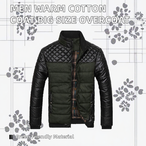Men Winter Eco-Friendly Washed Nonwoven Cotton Coat Big Size Overcoat Zipper Streetwear Casual Thick Warm <b>Patchwork</b> <b>Jackets</b> - Product Image 2