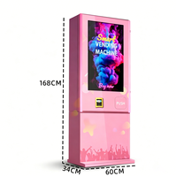 Distributeur automatique miniature avec vérification d'âge et personnalisation, écran tactile, options de paiement multiples, intégration cloud
