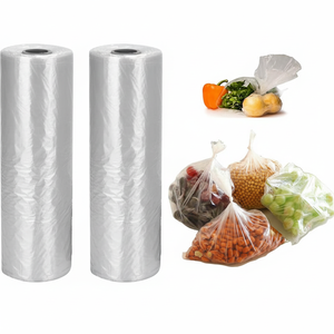 Bolsa de 12x20 pulgadas, 2 rollos, 350 bolsas/rollo, bolsas de comida, bolsa de plástico transparente, adecuada para frutas, verduras, pan, almacenamiento de alimentos - Product Image 1