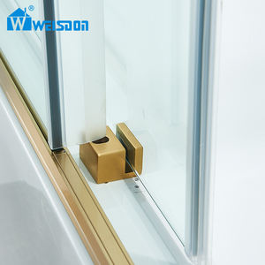वेइडन कस्टम स्टेनलेस स्टील फ्रेमलेस सिंगल स्लाइडिंग ग्लास गोल्डन बाथटब शॉवर केबिन केबिन - Product Image 6