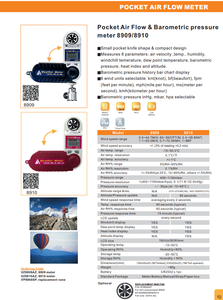 เครื่องวัดความเร็วลมแบบพกพา TTLTES 8910 ช่วงการวัด 1.1~20.0 เมตร/วินาที เครื่องมือวัดความเร็วลมแบบพกพาชนิดบารอมิเตอร์ - Product Image 5
