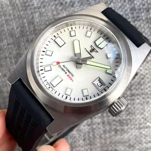 방수 기계식 시계 어머니 진주 쉘 다이얼 38MM 62MAS 케이스 손목 시계 럭셔리 스틸 시계 와플 스트랩