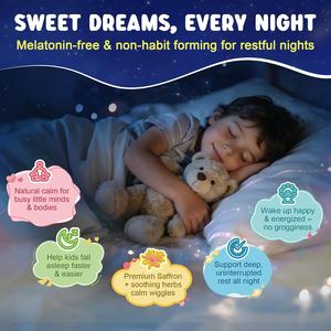Gummies de magnésium glycinate sans mélatonine pour enfants avec safran et GABA, sans sucre, supplément naturel pour un sommeil apaisant - Product Image 2