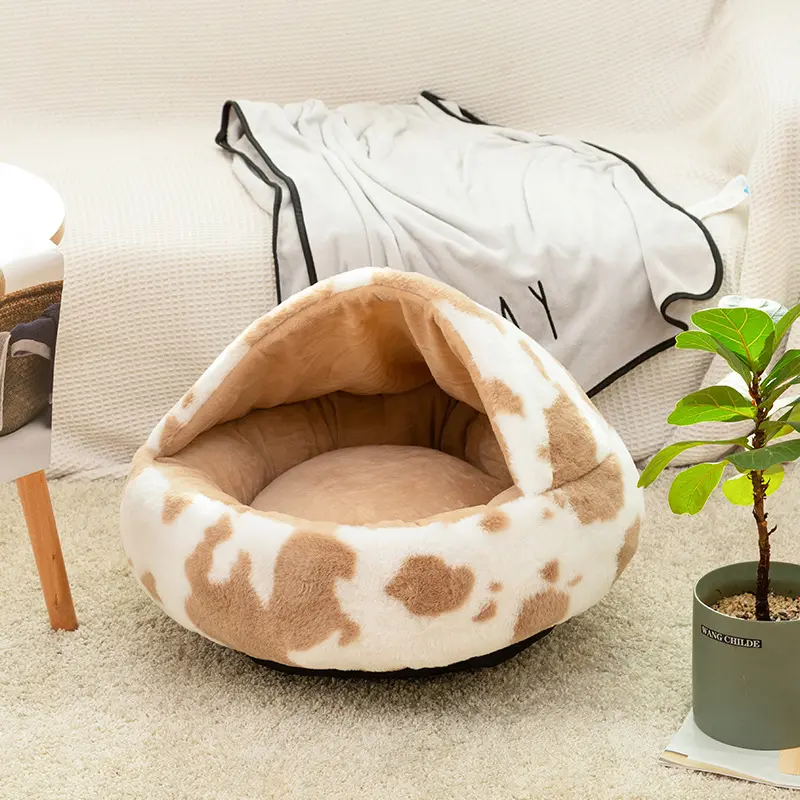 Stocked fleece warm winter wrap slipper pet bed