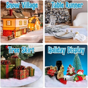 Artificial Snow Blanket 94 X 31 Inch Flame Retardant Faux Snow Mat for Christmas Tree Base Village Display <strong>Winter</strong> <strong>Decoration</strong> - Product Image 4