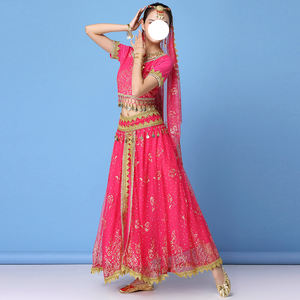 Festival princesa Noble jazmín disfraz indio danza del vientre velo <span class=keywords><strong>Top</strong></span> pantalones accesorios conjunto árabe Halloween Cosplay Bollywood - Product Image 5
