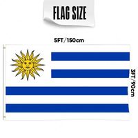 Grosir Bendera Uruguay 3x5ft 68D/100D Poliester Kustomisasi Semua Negara Pengiriman Cepat Pemasok Terpercaya Pengiriman Cepat