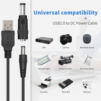 Câble de charge USB 2.0 a mâle vers USB DC 5.5x2.1mm DC Plug Jack